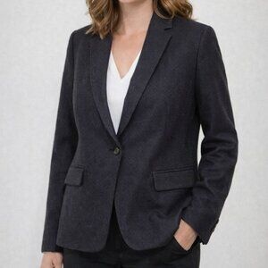 MAX MARA Weekend Wool Blend Blazer Size 6 Navy Pinstripe Designed In Italy